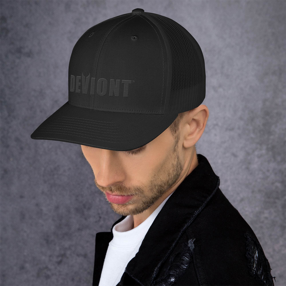 Retro Trucker Cap – Moniker (Black) – Deviont™ Clothing Co. Retro Trucker Cap – Moniker (Black) – Deviont™ Clothing Co.