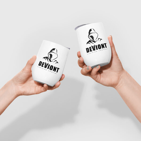 Wine Tumbler - Devious Monk (White)