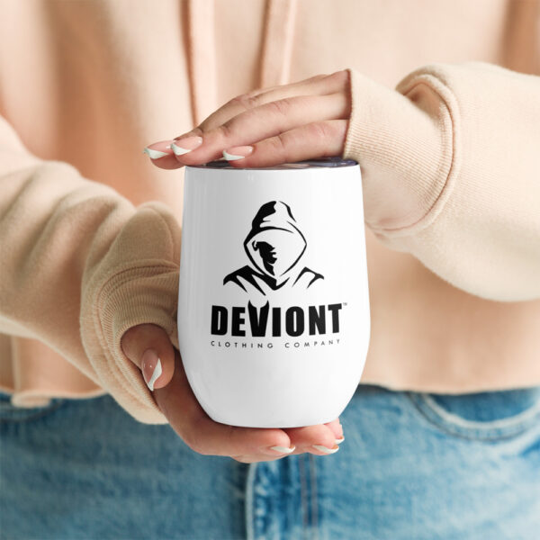 Wine Tumbler - Devious Monk (White)